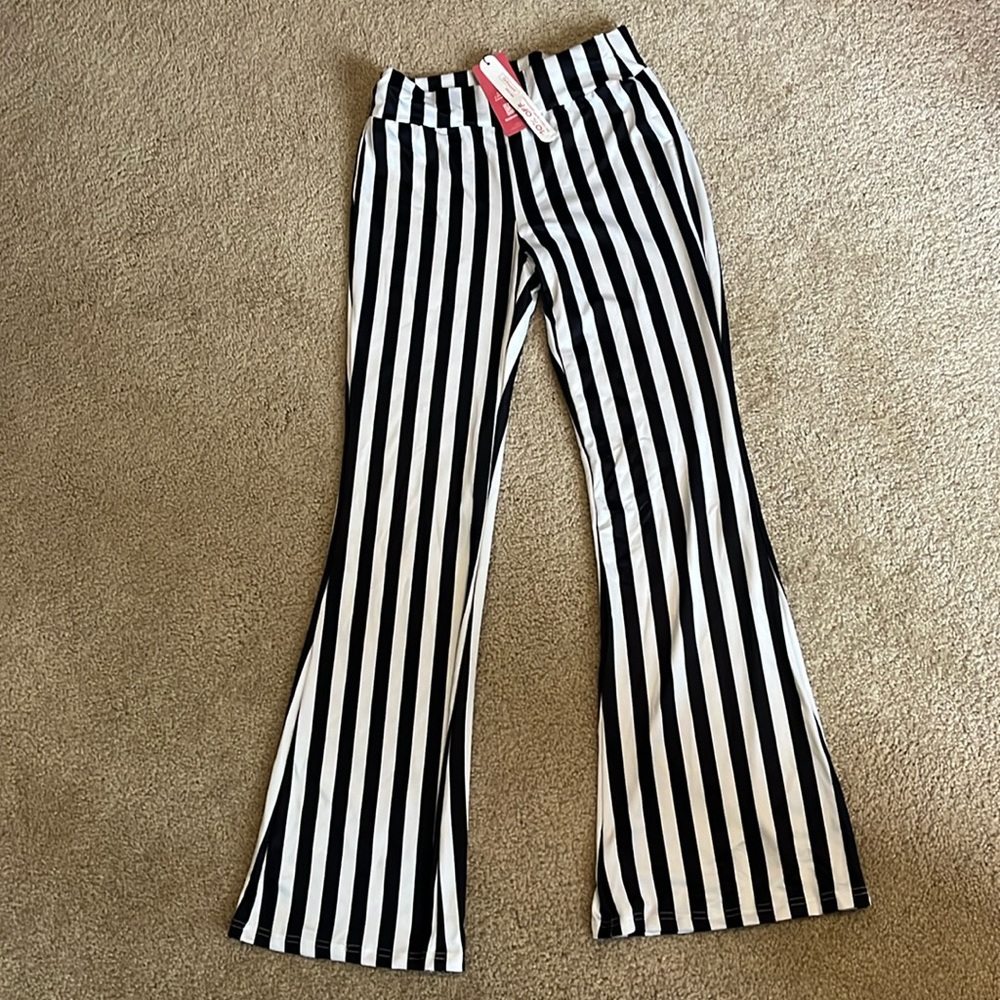 Stripped bell bottom pants